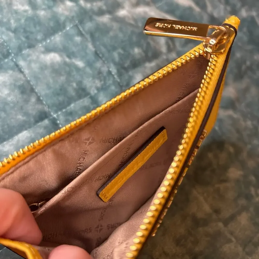 Michael Kors Crossbody Bag Set Yellow Leather Gold Hardware Small Everyday NWOT